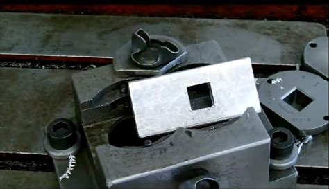 cut square hole in sheet metal|square hole broach for metal.